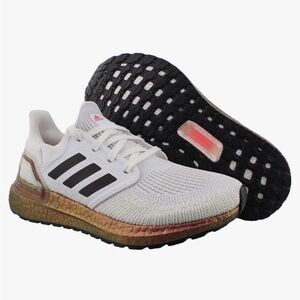Adidas Women's Ultraboost 20 Sneaker. Sz 8. Color: White/Core Black/Signal Pink